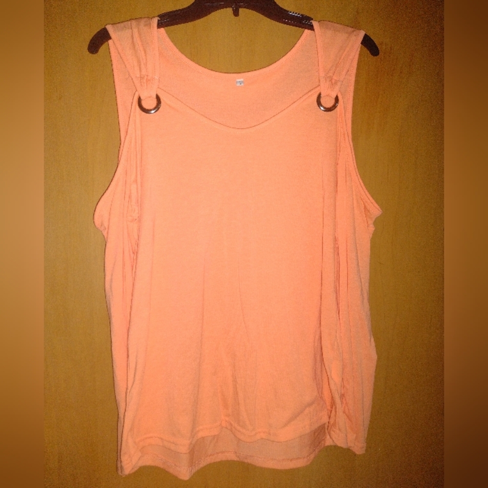 Orange Cold Shoulder, Long Sleeve Shirt Size Large